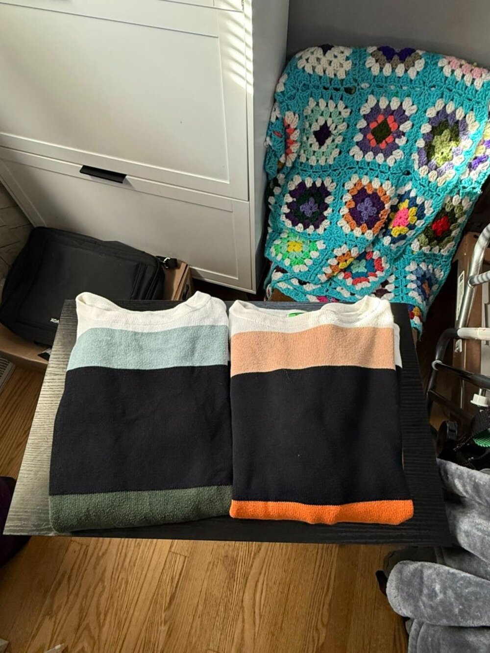 Amazon Color Block Striped Drawstring Sweaters